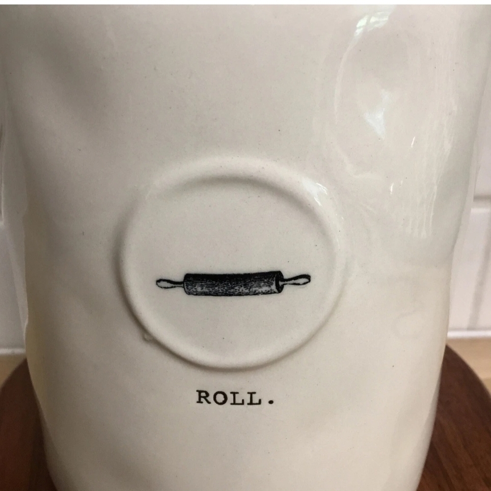 White Ceramic Kitchen Canister - Picture 5 of 9